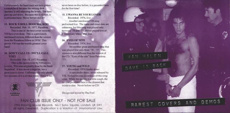 1986  Dave Is Back, Rarest Covers And Demos Fan Club Issue 128 - Van Halen - Dave Is Back Rare Front.JPG