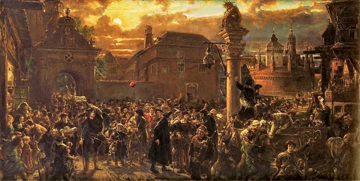 Sceny i postacie historyczne - 69.Wyjście żaków z Krakowa w roku 1549 1893.jpg