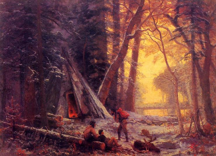 Albert Bierstadt 1830-1902 - Moose Hunters Camp 1880.jpg