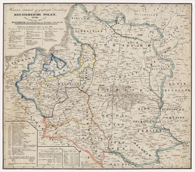 Mapy Polski z różnych okresów - Historisch-statistisch-geographische Darstellung des Koenigreichs Polen, 1770. 1773,.jpg