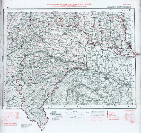 Mapa administracy... - 97 - Arkusz 41-42-43 STANISŁAWÓW-CERNUTI CZERNIOWCE WIG 1937.jpg