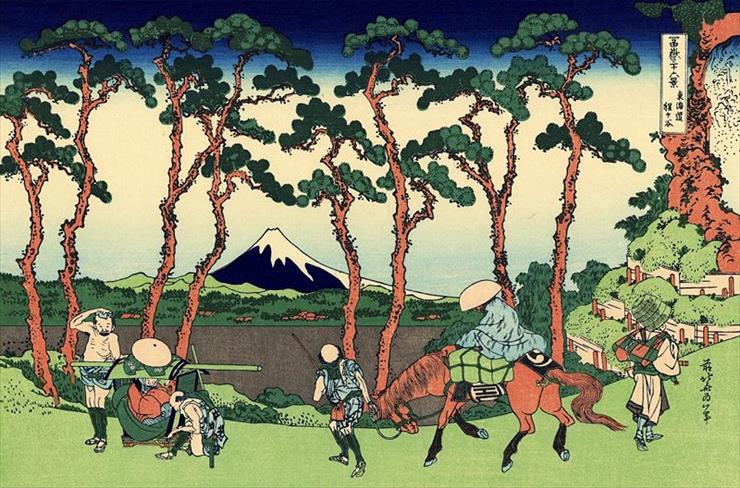 Japonskie drzeworyty - Hokusai-Hodogaya_on_the_Tokaido.jpg