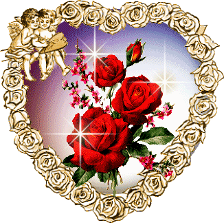 Serduszka - Róże w ramce serca.gif