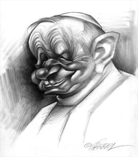 Karykatury znanych osób - Juan-Pablo-II.jpg