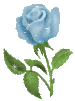 Gify różane - brokat niebieska róża.gif
