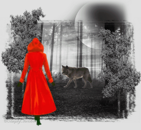 Ruchome gify i obrazki - Red Lady and Wolf.gif
