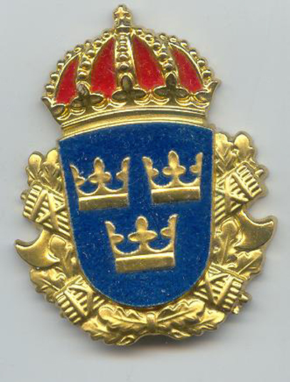 Orzełki-Godła - Odznaka na czapke Policja Szwedzka.jpg