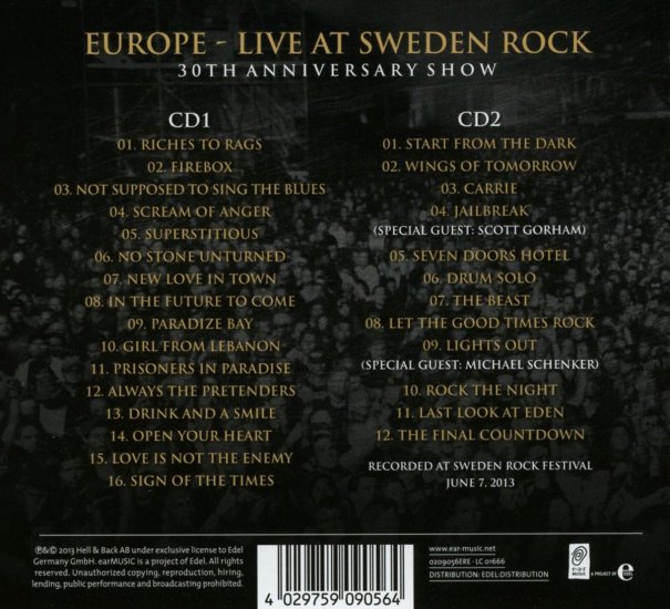 Europe - Live at Sweden Rock 30th Anniversary Show 2013 Flac - Back.jpg